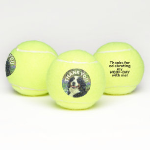 Balles De Tennis Photo de chien Anniversaire Favoriser le Merci per
