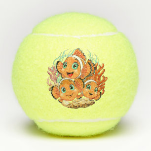 Balles De Tennis Poisson clown Dessin animé mignon Famille Sous l'e