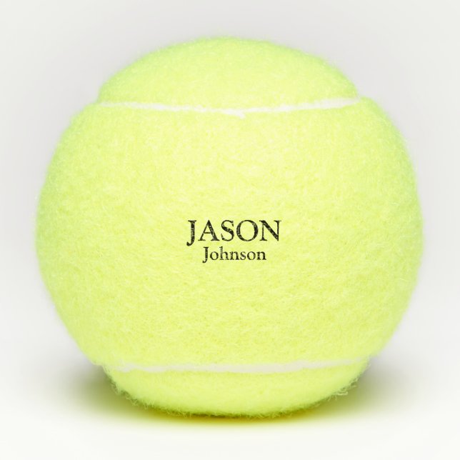 Balles De Tennis Prénom et nom Personnalisé (Devant)