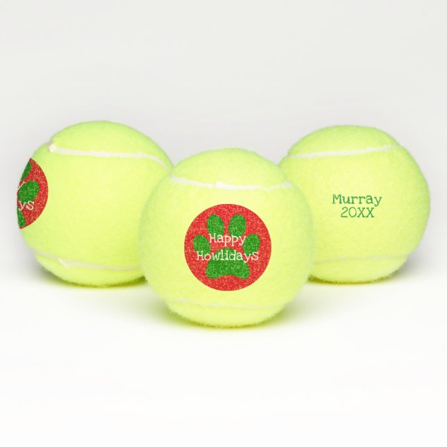 Balles De Tennis Red Green Joyeux Howlidays Fêtes Noël Noël Noël No (Multiple)