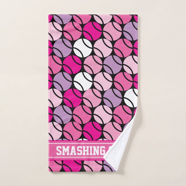 🎾 balles de tennis roses et violettes, avec une p (Serviette à main)