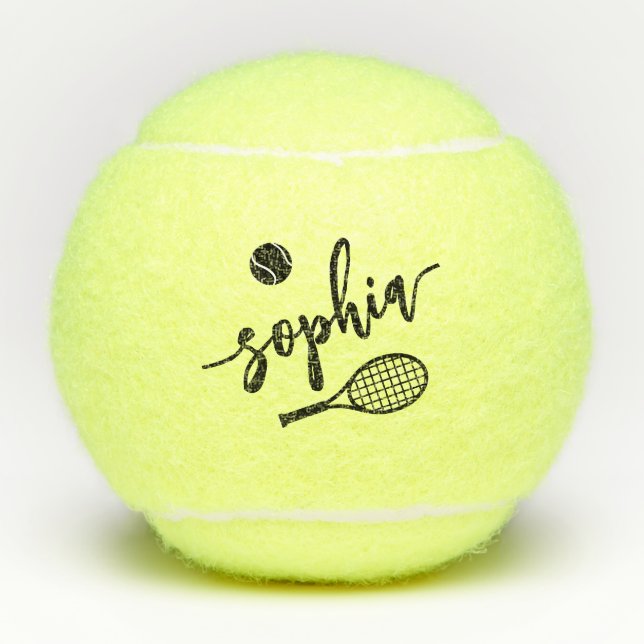 Balles De Tennis Script de signature de nom personnalisé (Devant)