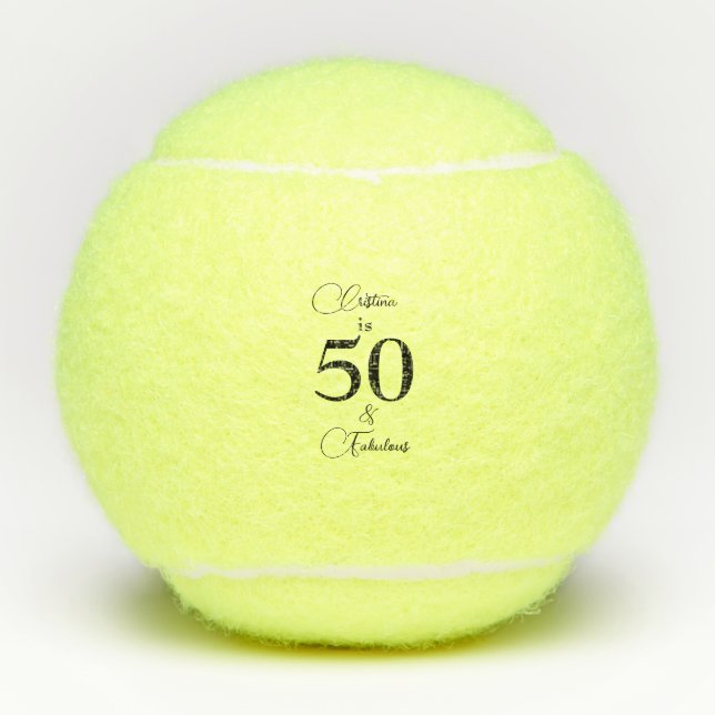 Balles De Tennis Script Personnalisé 50 & Fabuleux Tennis Ball (Devant)