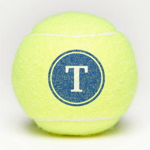 Balles De Tennis Série de points bleus monogramme