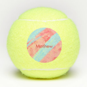 Balles De Tennis simple initial letter mongram add your name red b