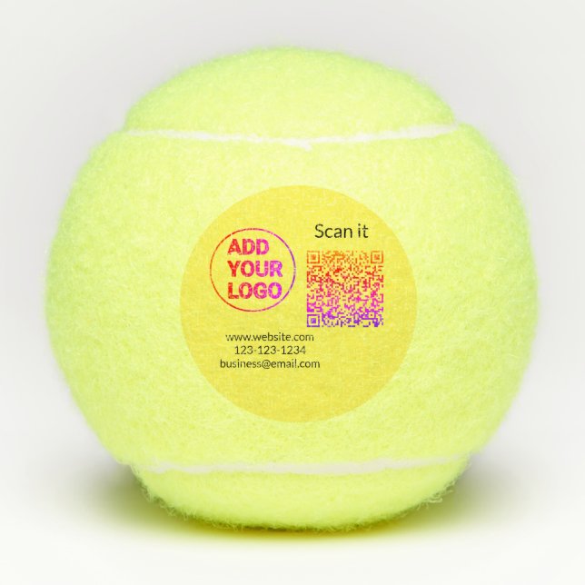 Balles De Tennis Simple minimum q r code ajouter logo code d'analys (Devant)
