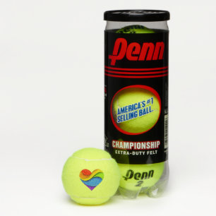 Balles De Tennis SlipperyJoe's cœur en forme arc-en-ciel rouge oran
