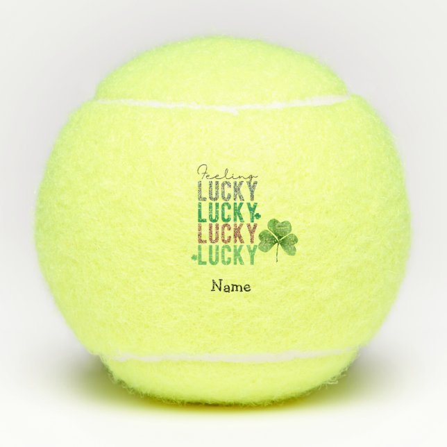 Balles De Tennis St. Patrick's Day avec un Shamrock chanceux pour l (Devant)