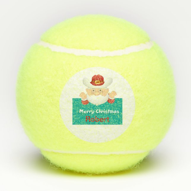 Balles De Tennis Stetson Père Noël Nom personnalisé Noël personnali (Dos)