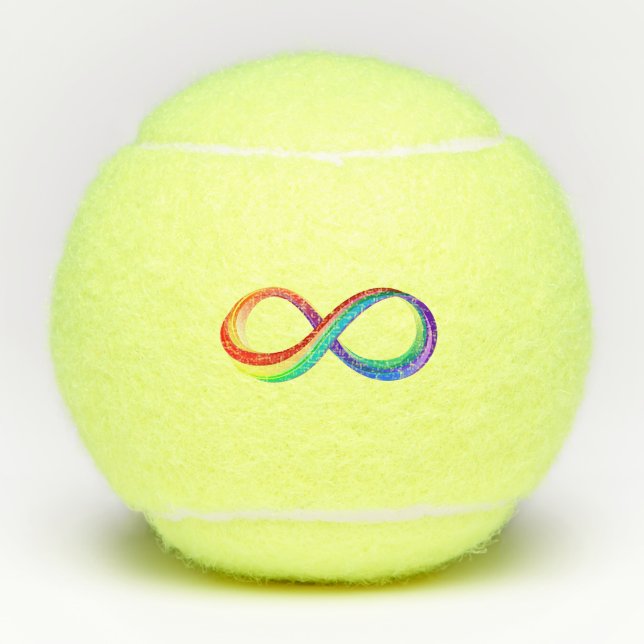 Balles De Tennis Symbole d'infinité arc-en-ciel stratifié (Devant)