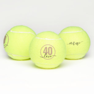 Balles De Tennis Tennis 40e anniversaire Monogramme personnalisé