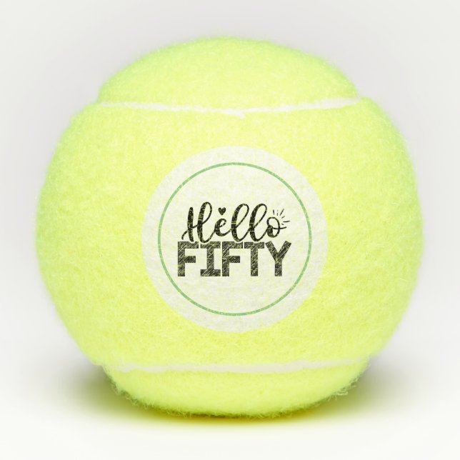 Balles De Tennis Tennis 50e anniversaire Bonjour cinquante (Devant)