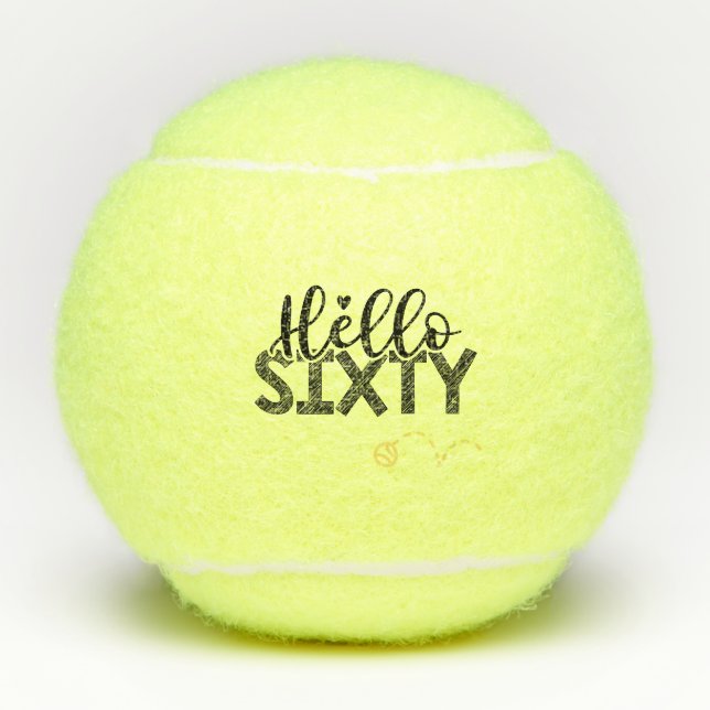 Balles De Tennis Tennis 60e Anniversaire Bonjour Soixante avec ball (Devant)