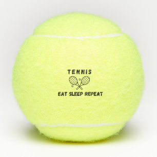 Balles De Tennis Tennis Eat Sleep Répéter Drôle Citation Typographi