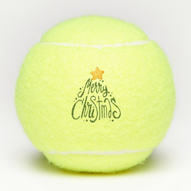 Balles De Tennis Tennis Joyeux sapin de Noël (Devant)