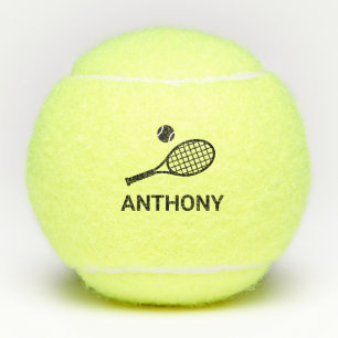 Balles De Tennis Tennis Monogramme Nom Simple Personnalisé