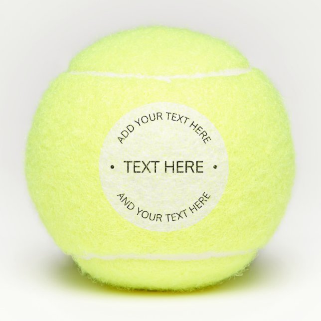 Balles De Tennis Texte modifiable simple et moderne | Blanc et noir (Devant)