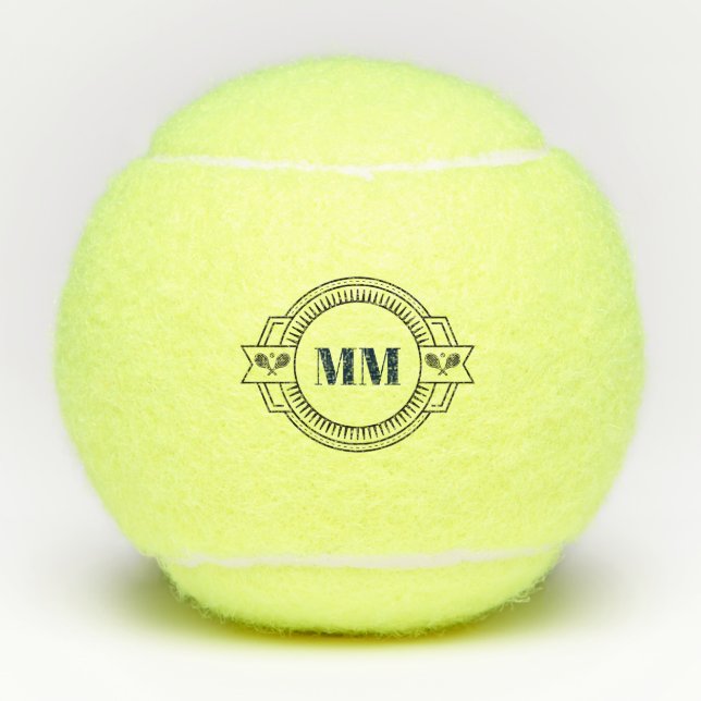 Balles De Tennis Thème de tennis Monogramme (Devant)