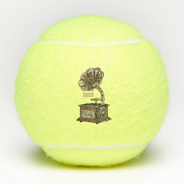 Balles De Tennis Tourne-disque dessin animé (Devant)