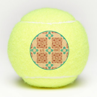 Balles De Tennis Turquoise Zia Tribal Brown Tan