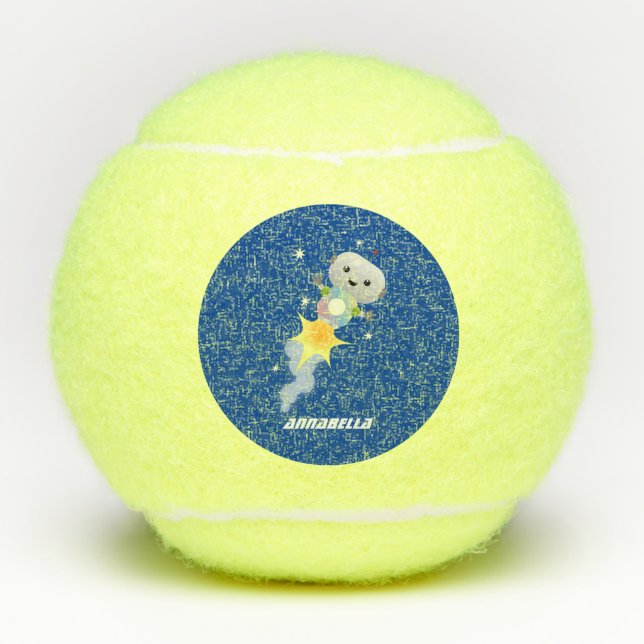 Balles De Tennis Un mignon robot volant dans l'espace dessin animé (Devant)