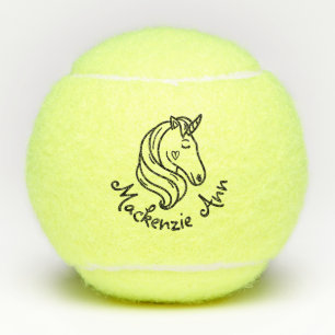 Balles De Tennis Unicorn mignon Nom des enfants personnalisés