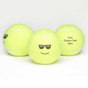Balles De Tennis Visage souriant avec lunettes de soleil