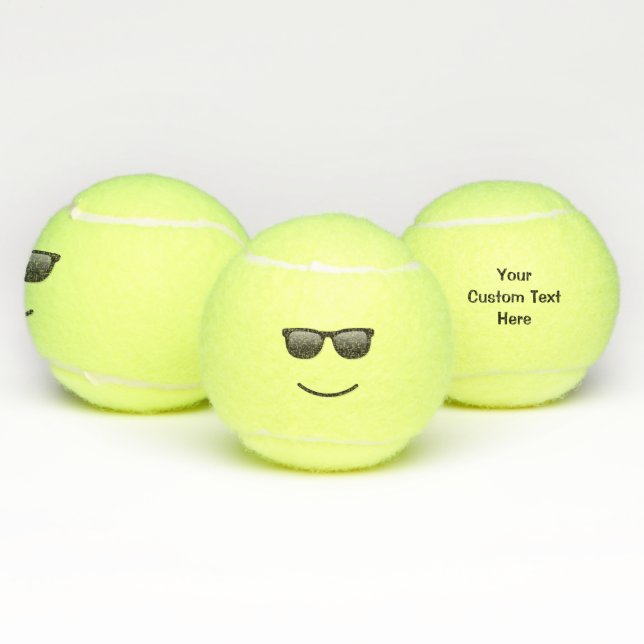 Balles De Tennis Visage souriant avec lunettes de soleil (Multiple)