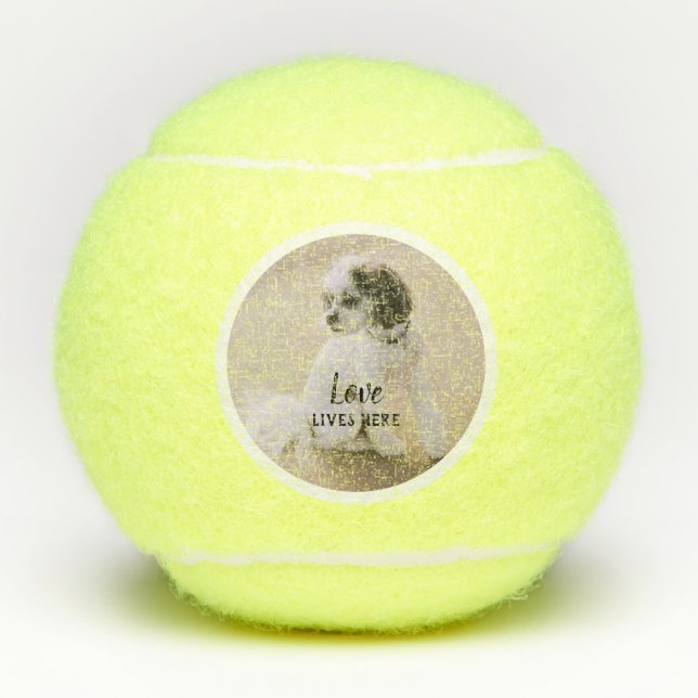 Balles De Tennis Votre photo et votre texte personnalisé (Devant)