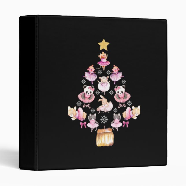 Ballet Animals Ballerina Christmas Tree Binder (Front/Spine)