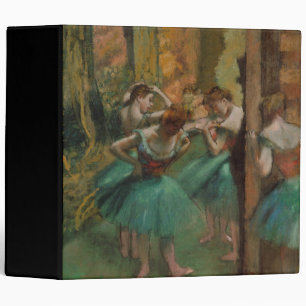 Ballet Artwork Dancers Pink and Green Edgar Degas Binder