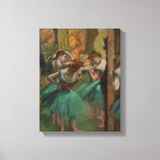 Ballet Artwork Dancers Pink and Green Edgar Degas Canvas Print