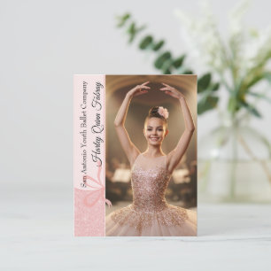 Ballet Autograph Cards Blush Pink Glitter Photo