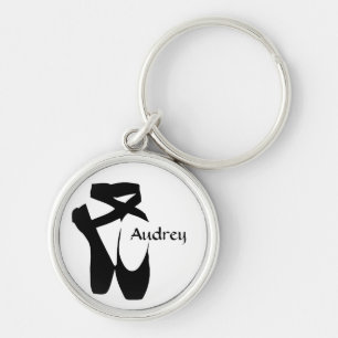 Ballet Ballerina Black Pointe Shoes Custom Basic Keychain
