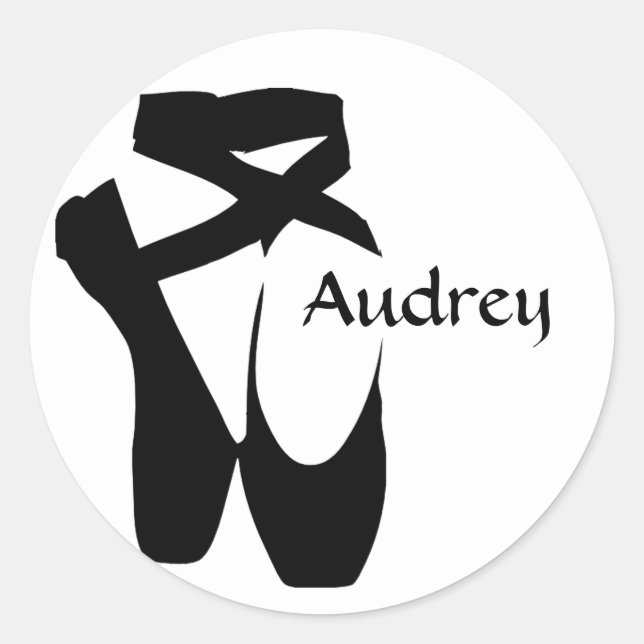 Ballet Ballerina Black Pointe Shoes Custom Sticker (Front)