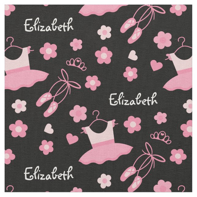 Ballet Ballerina Custom Fabric Pink Black (Close Up)