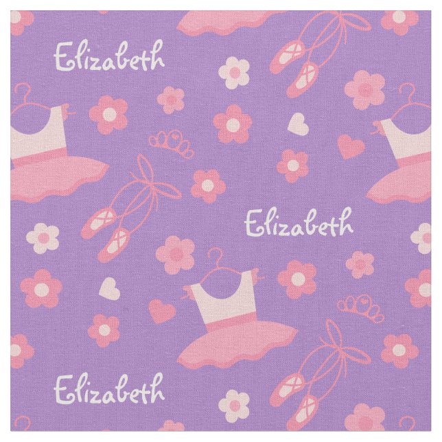 Ballet Ballerina Custom Fabric Purple Pink (Close Up)