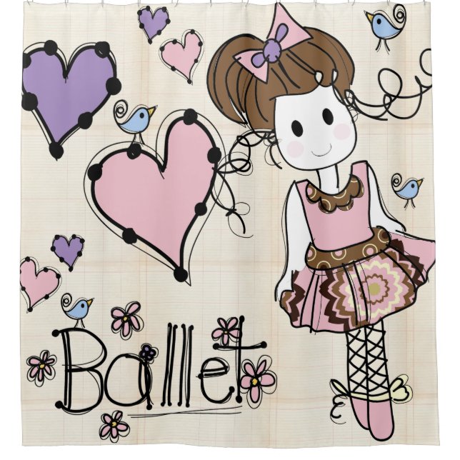 Ballet Ballerina Dancer With Hearts and Birds (Front)
