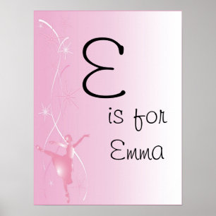 Ballet Ballerina Girls Nom Poster d'art Imprimer