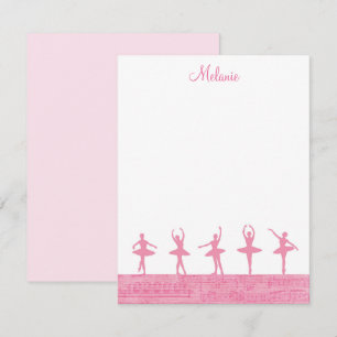 Ballet Ballerina Girly Pink Template Note Card