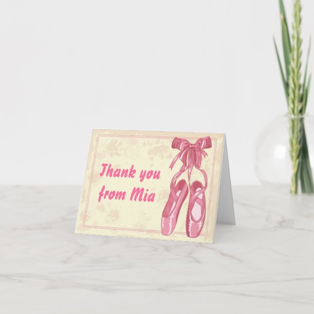 Ballet Ballerina Merci Carte Note (Devant)