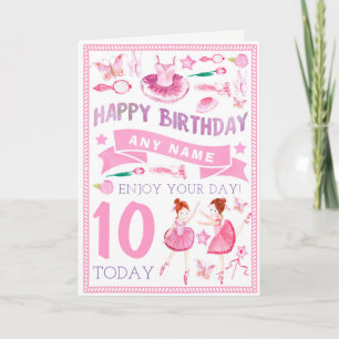 Ballet Ballerina Personalized Birthday Card