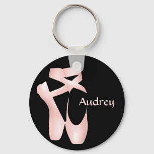 Ballet Ballerina Pink Pointe Shoes Custom Basic Keychain