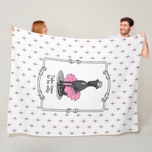 Ballet Ballerina Princess Greyhound Dog (black) Fleece Blanket