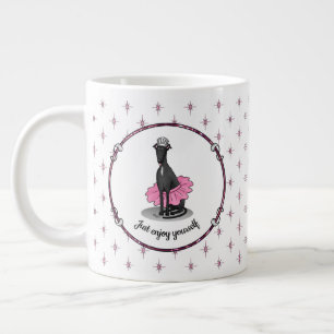 Ballet Ballerina Princess Greyhound Dog (black) Large Coffee Mug