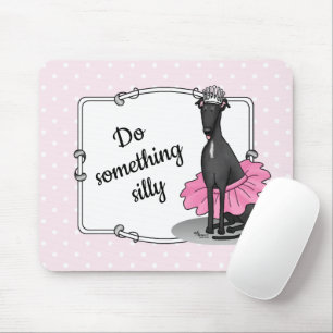 Ballet Ballerina Princess Greyhound Dog (black) Mouse Pad