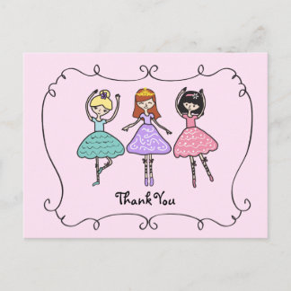 Ballet Ballerinas Thank You Postcard