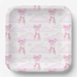 Ballet Birthday Party Baby Shower Pink Ballerina Paper Plate