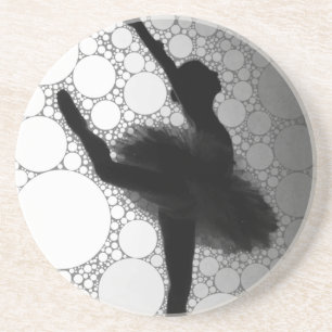 Ballet Black White Dancing Ballerina Coaster