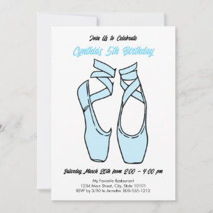 Ballet bleu minimaliste Invitation de fête d'anniv